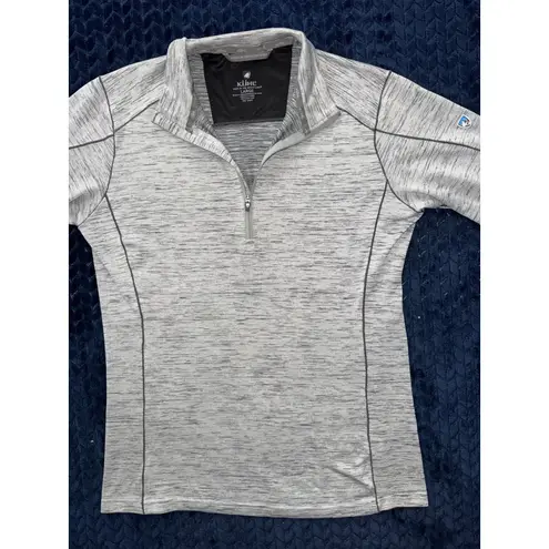 Kuhl Women's Gray Pullover Lightweight Quarter Zip Alloy Outdoor Sz Large