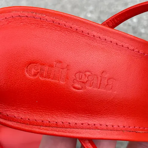 Cult Gaia Lydia gold-heel square-toe strappy leather sandal size IT 36 US 6 NEW