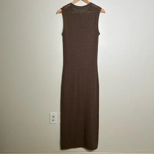 Reformation  Nolan Open Knit Sweater Dress brown small