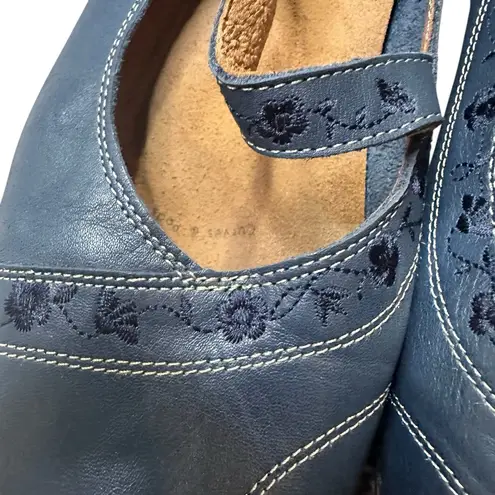 Taos Ta Dah Navy Blue Mary Jane comfort Flats Size 11/11.5