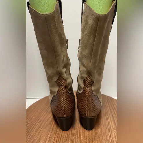 Paul Green Munchen Women Handmade Suede Leather Cowgirl Boots -8