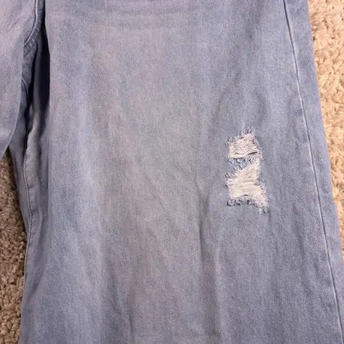 Eloquii  Wide Leg Jeans Distressed Light Wash Size 14