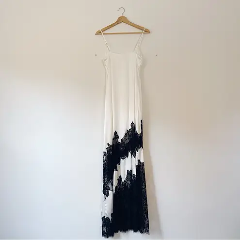 L'Agence L’Agence Silvana Lace Inset Silk Gown White