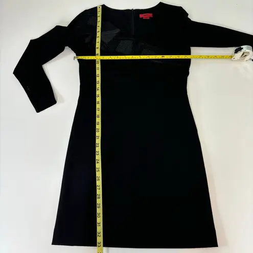 Hugo Boss Kagami Ling Sleeve Shift Black Dress Origami Folded Pleated Collar 6