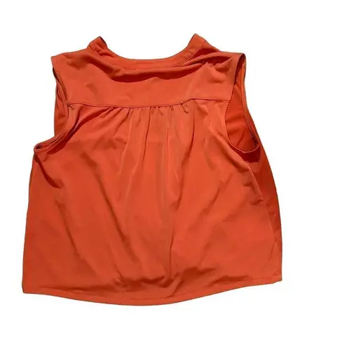 BCBGMAXAZRIA  Wrap Top Blouse Sleeveless Orange Sz S