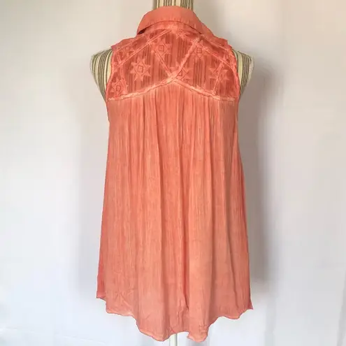 Free People  sleeveless tunic mesh detail in back