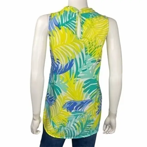 Mud Pie Tropical Leaf Yellow Green Top Size M