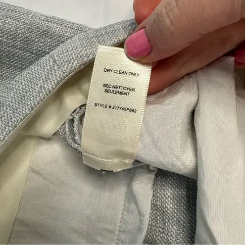 Rebecca Taylor Size 6? Dove Grey Slub Straight Cotton Blend Cropped Pant Office