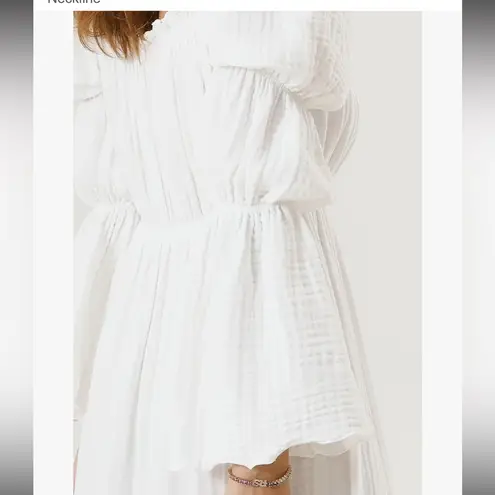 NOTHING FITS BUT Seine Maternity Gown Cotton Gauze Nursing Off Shoulder Sz S/M White