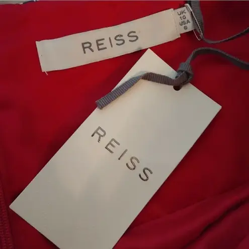 Reiss Selena Red Peplum Silk Blend Mini Skirt