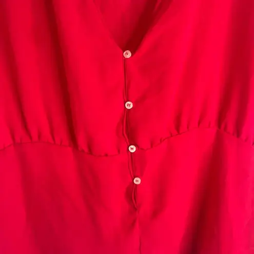 Sweet Pea by Stacy Frati Dark PinkTie Waist Reversible Lightweight Blouse Sz SM Pink