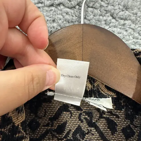 Coldwater Creek Brocade Jacket 10P Black Gold Baroque Floral Gothic Whimsigoth