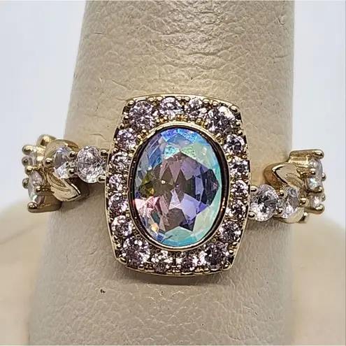 Fragrant Jewels  Nutcracker Collection Aurora Borealis & Clear Rhinestone Ring