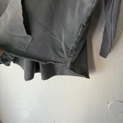 ALLSAINTS Charcoal Grey Oversized Distressed Zip Up Hoodie Sweatshirt Small Gray