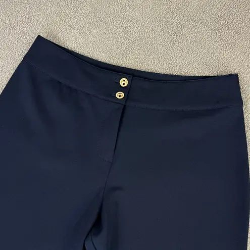 St. John Collection High Rise Straight Leg Dress Pant Trousers Navy Blue Size 6