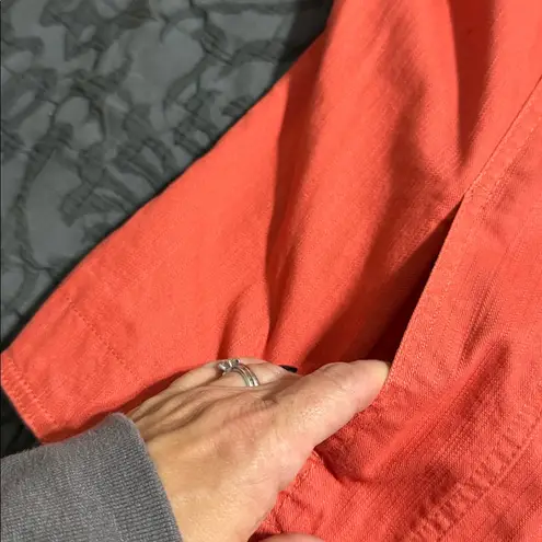 Lara lane pumpkin button front studded casual stretchy denim jacket size 12 Orange - Image 5