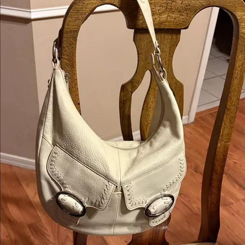 Etienne Aigner Elegant Cream Leather Shoulder Bag