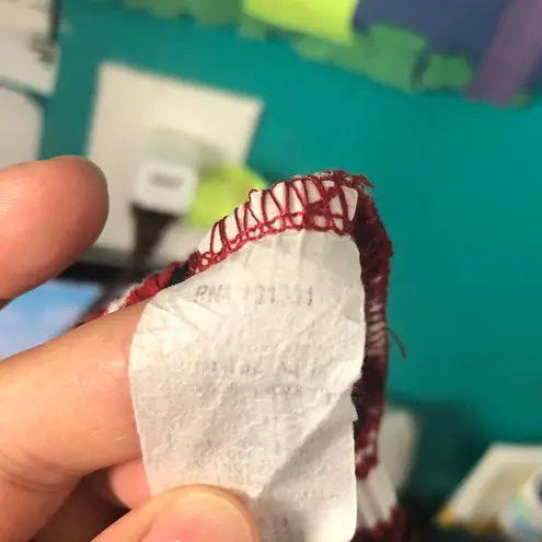 Women's Striped Lettuce End Hem Top Size XS Red