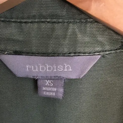 Rubbish Army Jacket Green Womens Size XS Cargo Military Pockets
