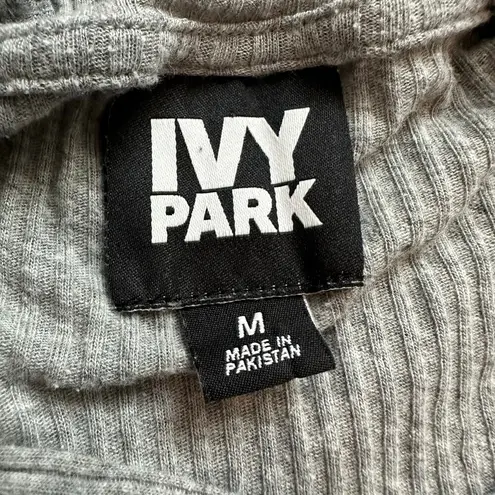 Ivy Park gray ribbed hooded tank top size M