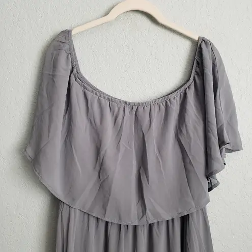 Baltic Born Dusty Blue Sonia Off Shoulder Maxi Dress