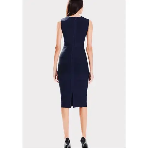 Herve Leger bandage cross front halter midi dress