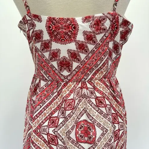 Skies Are Blue Coral Pink & Ivory Boho Spaghetti Strap Maxi Dress from ModCloth