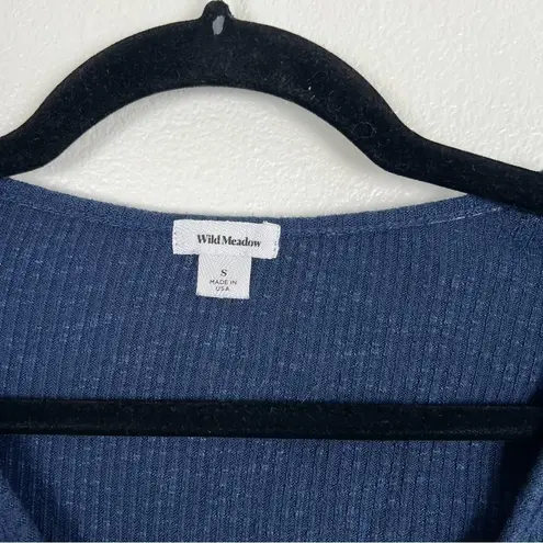 Wild Meadow Short Sleeve Corset Front Sz S Blue