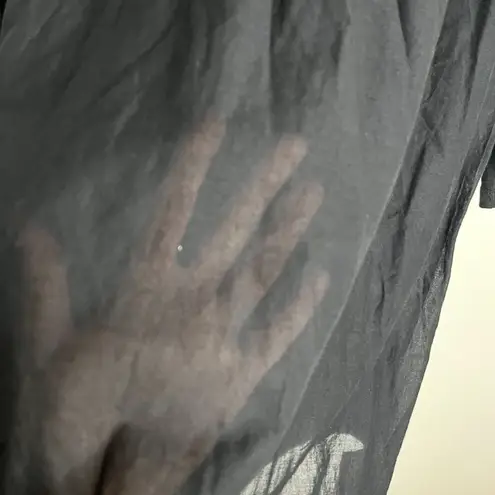 Odd Molly Black Dress Sz 4 Long Sleeve V Neck Eyelet embroidered