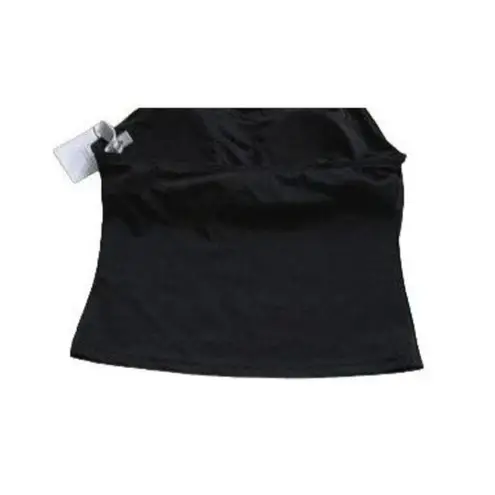 ANDIE NWT The Baja Tankini Tie Neck Swim Top Medium Bust Support S Black #3501