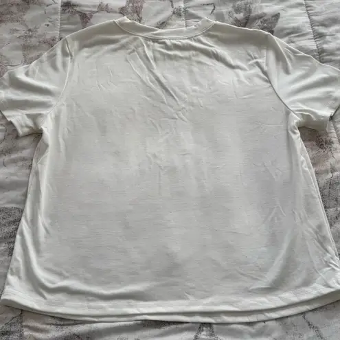 NWOT white graphic martini glass T