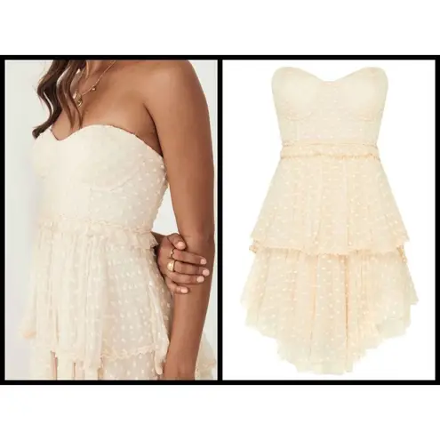 đź’•SPELL & THE GYPSY X FREE PEOPLEđź’• Mira Bustier RaRa Dress Ivory Medium M NWT White