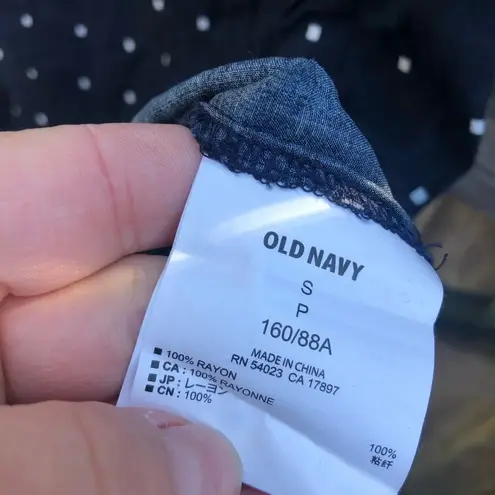 Old Navy  NAVY BLACK DOT SHORT SLEEVE SHIFT DRESS