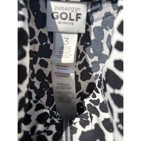 Zenergy Chico's Golf Vest Womens Sleeveless Full Zip Mock Neck Black White 3 Size undefined