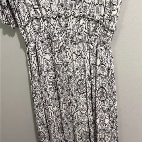 Ces Femme Black White Cinched Maxi Dress Gray Size M