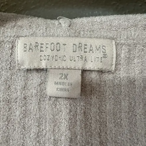 Barefoot Dreams CozyChic Ultra Lite Perforated Pullover Hoodie Pink Womens 2X