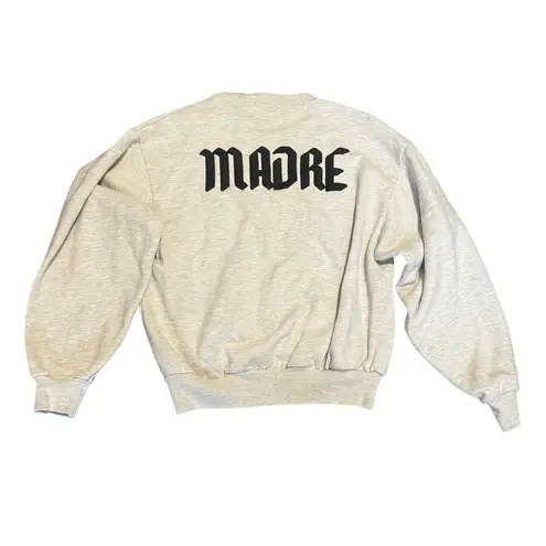 TIEMPOS “Madre” Sweatshirt Grey Crewneck, Made in LA, Oversized Fit (Size S) Gray