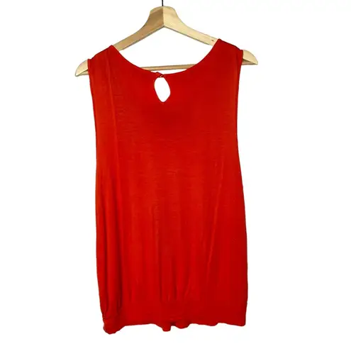 Ella Moss Orange Embroidered Scoop Neck Y2K Tank Top L