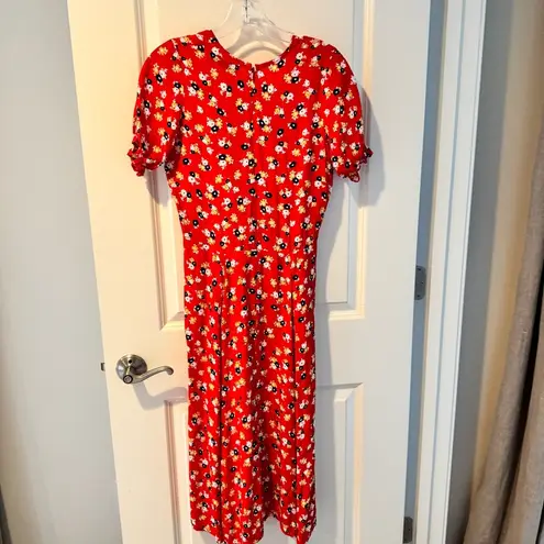 Faithfull the Brand Ari Midi Dress Jasmine Red | Size XS