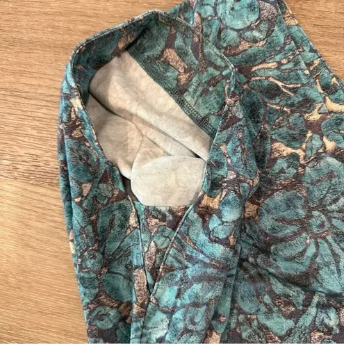 Peruvian Connection Turquoise Delphi Caftan Floral Tapestry Dress size XS/Small