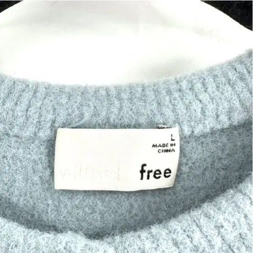 Wilfred  Free Aritzia Shrunken Knit Cardigan Sweater Crop Minimalist Blue large