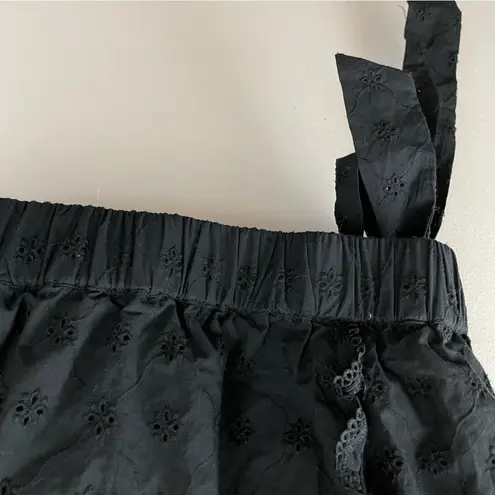 Lost + Wander Arula Black La Luna Eyelet Embroidered Ruffle Crop Top A 1X 14