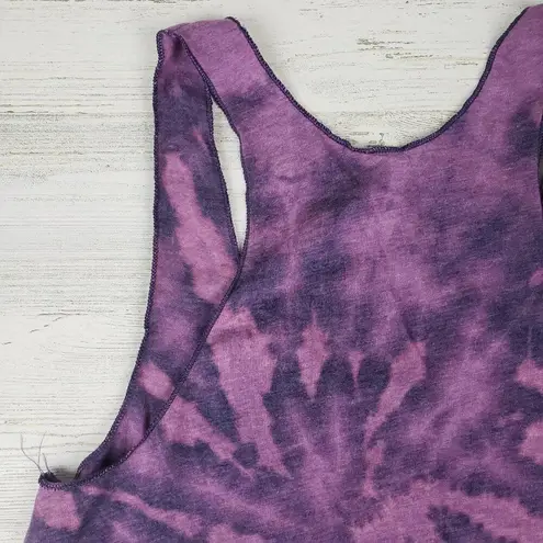 American Apparel NWOT  50/50 Custom Purple Bleach Tie Dye Spiral Tank Top Medium