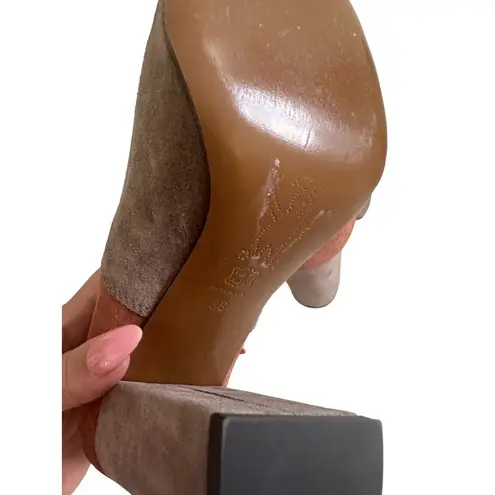 MARNI Suede Buckle Colorblock Boots Heels Size 38 / US 8 Brown