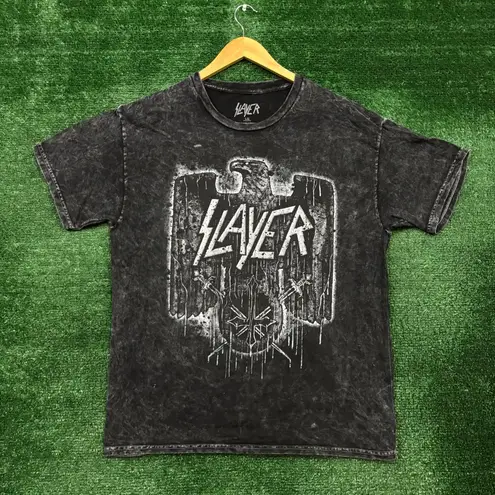 Slayer Eagle Statue Thrash Metal Band Mineral Wash T-Shirt Size Large
