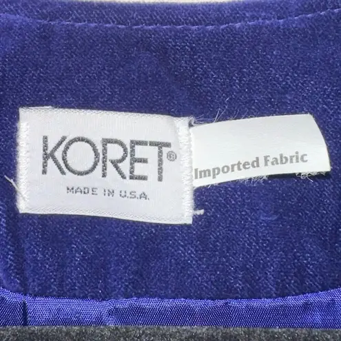 Koret Purple Velour Button Front Blazer Size 10