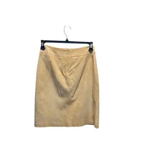 Caslon Y2K Suede Leather Pencil Skirt Beige Size 8 Neutral Quiet Luxury Winter