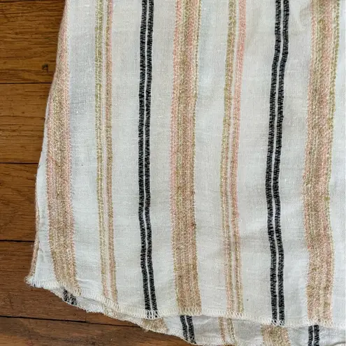 Lilla P Woven Stripe Ruffle Sleeve Tank