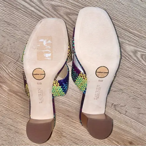 Lauren Ralph Lauren Freddi Plaid Woven Leather Sandals in Size 9.5B NEW Blue