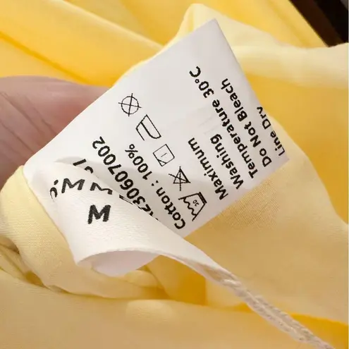 NWT Commense Open Back Midi Sun dress 100% Cotton Butter Yellow sz Medium